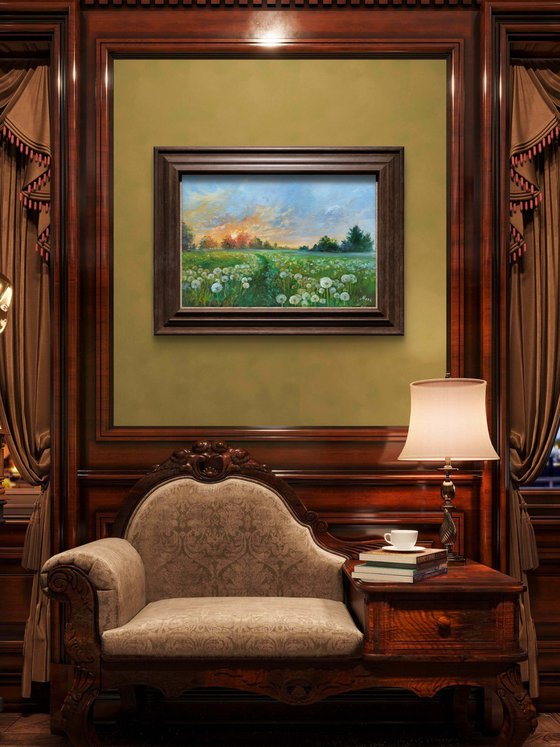 Landscape with dandelions