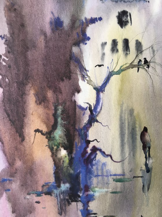 Watercolor “Afternoon walk”