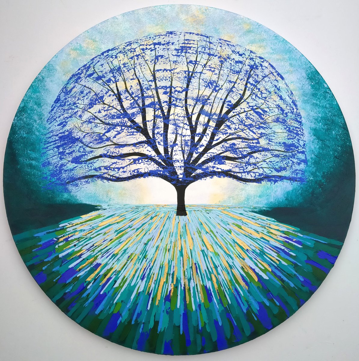  Shimmering Tree Of Light By Amanda Horvath, 24 X 24, Artwork For Sale On Artfinder