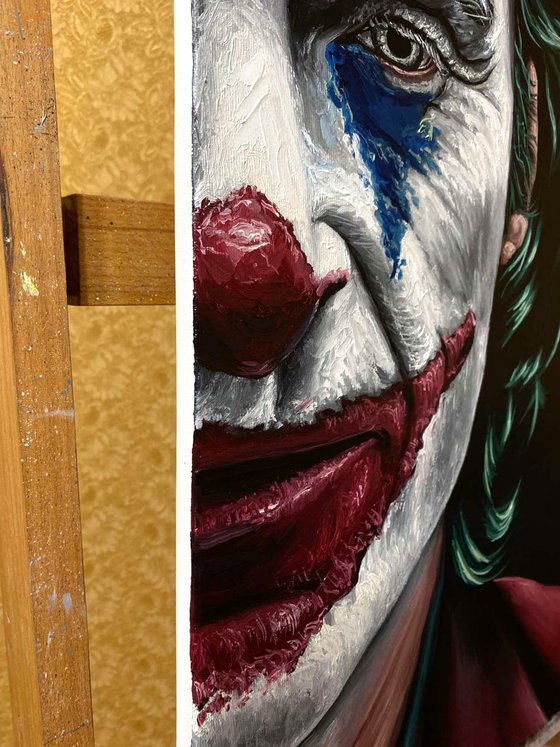 Joker (Joaquin Phoenix) portrait, 50 x 40 cm, Ready to Hang/ actor / photorealism / hyperrealism / famous / male portrait / man / joker / famous