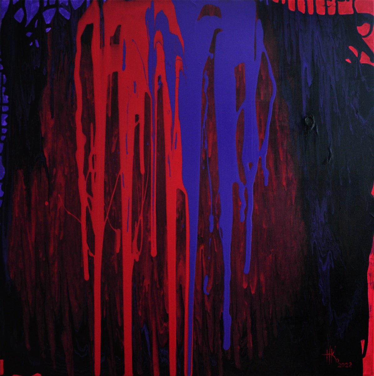 Abstract Acrylic Painting By Zhanna Kondratenko, 28 X 28", Duality, Original Artwork