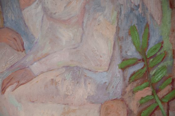 Angels Modern Art, canvas, oil - GARDENS ANGEL - 40x32in (100*80) cm