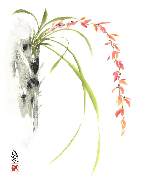 Coral Cascade Orchid