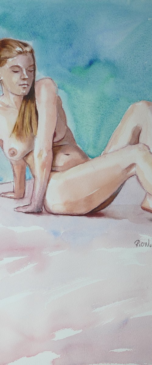 Seated female nude by Rory O’Neill