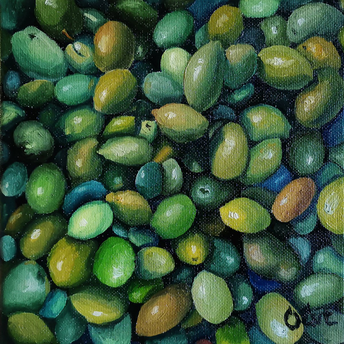 50 shades of olives. 20x20 cm. 50 sfumature di olive by Oksana Siciliana