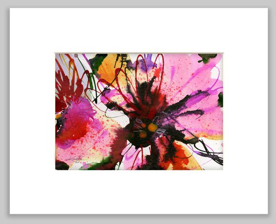 Floral Dance 15 - Abstract Floral Painting in mat by Kathy Morton Stanion