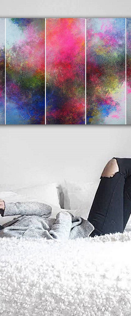 210x80cm. / Panoramic Painting  / 7 in 1 / Alex Senchenko © 2019 / Equilibrium by Alex Senchenko