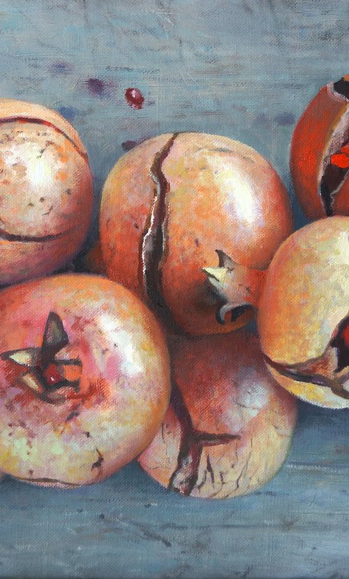 Still life with pomegranates by Sergej Sologub