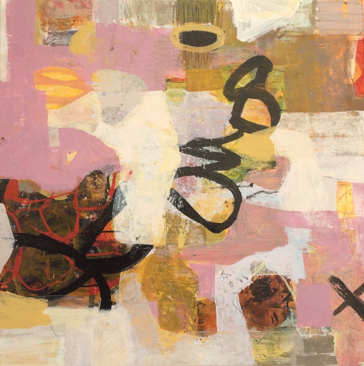 Organic Abstract Acrylic Painting By Linda Coppens, 35 X 35", Poetry Of Life 15, Original Artwork