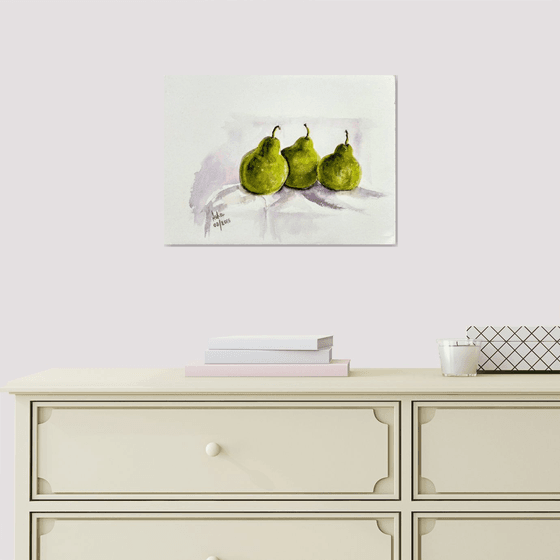 Three friendly pears