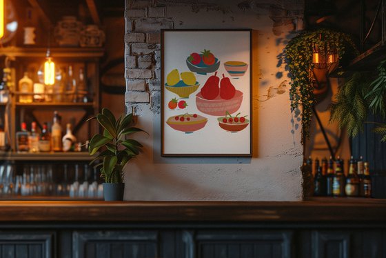 BOWLS OF FRESH FRUITS