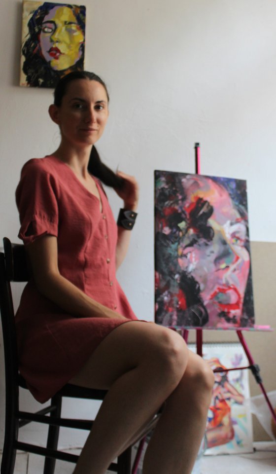 Pink and Passionate Portrait of a Night girl