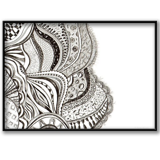 Ornament - ink abstract drawing