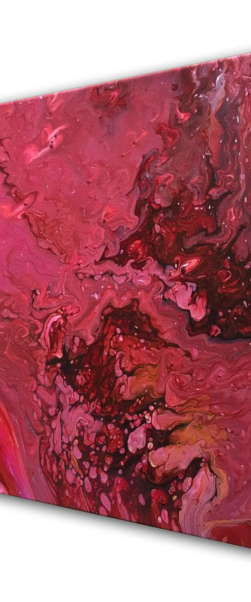 "Big Red" - FREE USA SHIPPING - Original Abstract PMS Fluid Acrylic Painting - 16 x 20 inches by Preston M. Smith (PMS)