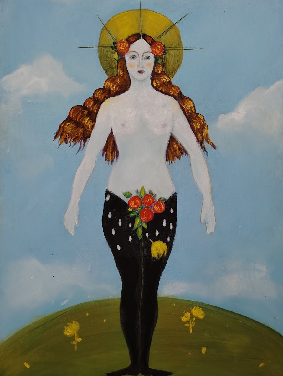 Expressive Portrait Oil Painting By Kira K. Sadian, 12 X 16", The Awakening, Original Artwork