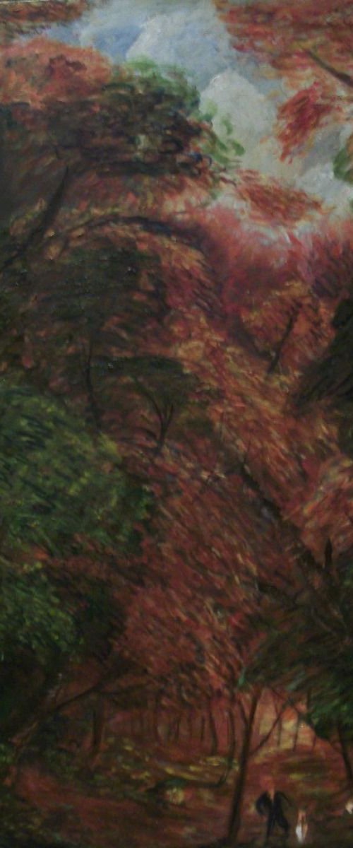 Wooded Landscape with figures by Jack Bagley