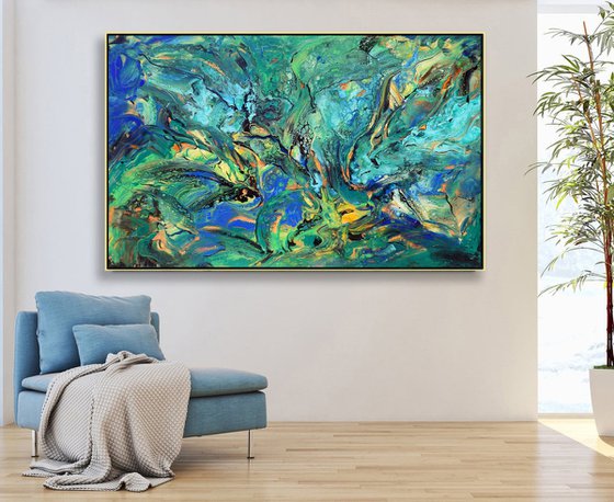 Tropical - extra large modern abstract painting art