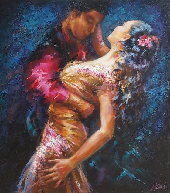 Passionate dance - painting , dancer