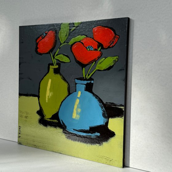 Painting "Poppies in Vases"