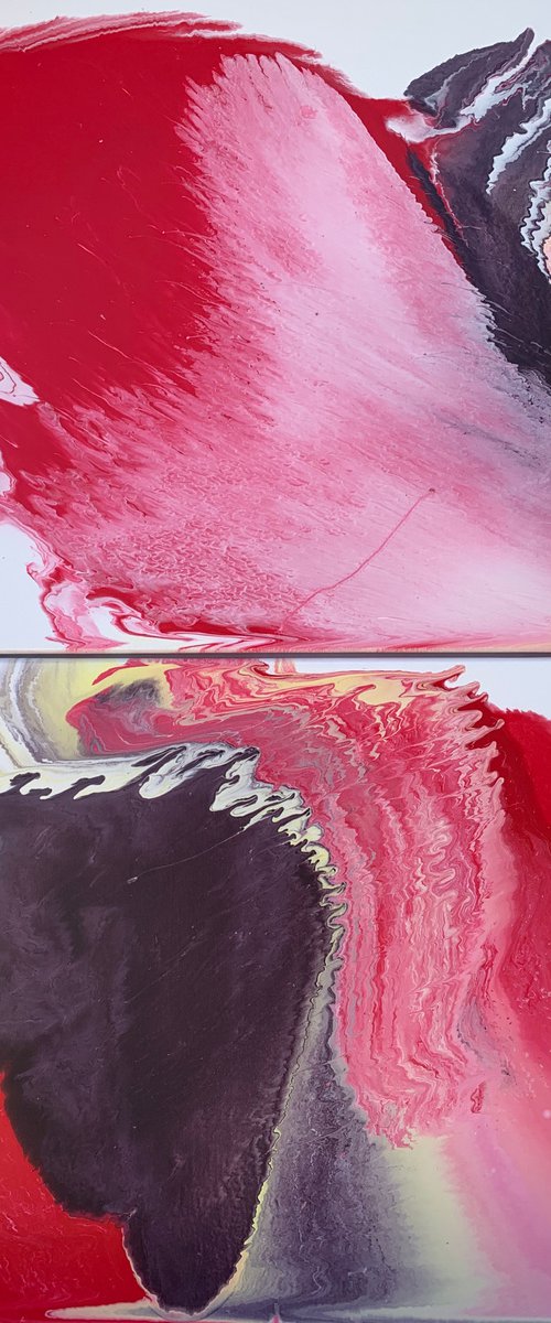 The red being of spring, diptych by Hodaya Levin