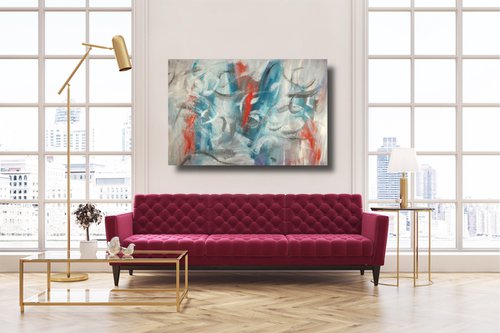 large paintings for living room/extra large painting/abstract Wall Art/original painting/painting on canvas 120x80-title-c627 by Sauro Bos
