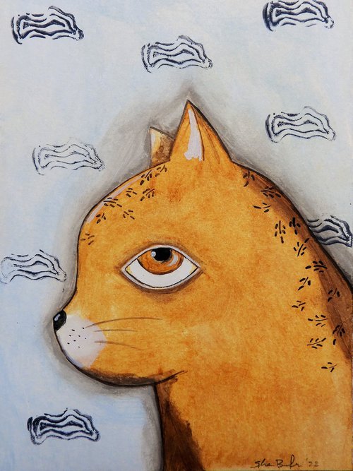 The cat between the clouds by Silvia Beneforti
