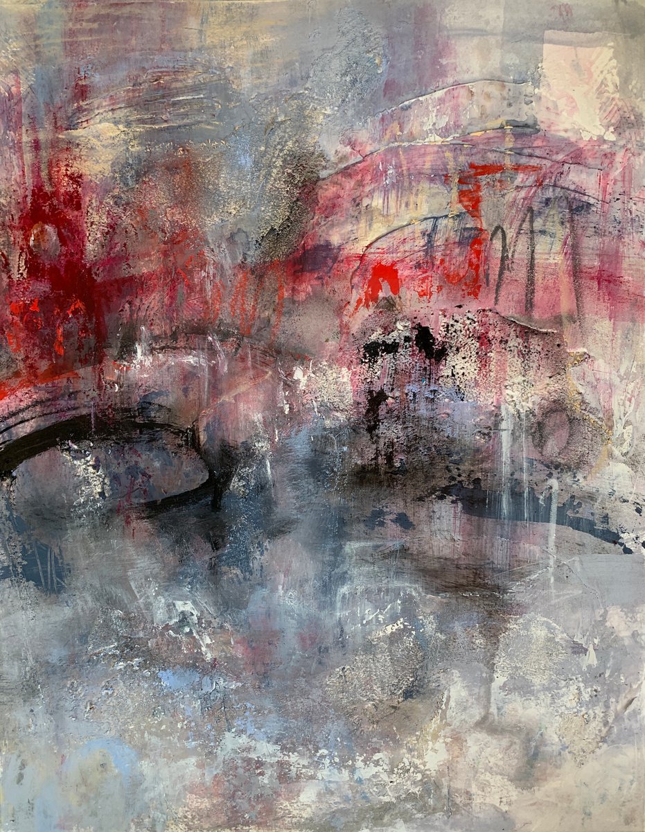 Organic Abstract Painting By Katja Wittmer, 20 X 24", Impromptu Vi, Original Artwork