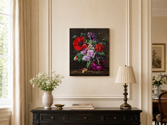 Dutch Floral Still Life with Poppy