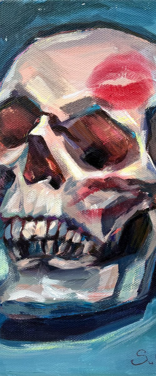 Artist’s Kiss. Still Life with the skull by Victoria Sukhasyan