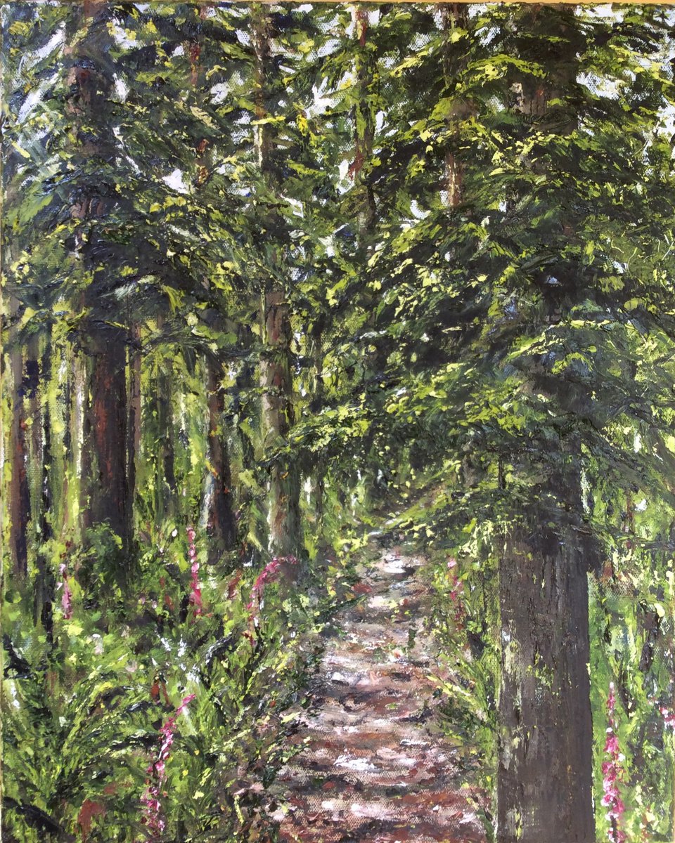 Landscape Oil Painting By Lucy Smerdon, 16 X 20", Clifford Bridge To Fingle, Original Artwork