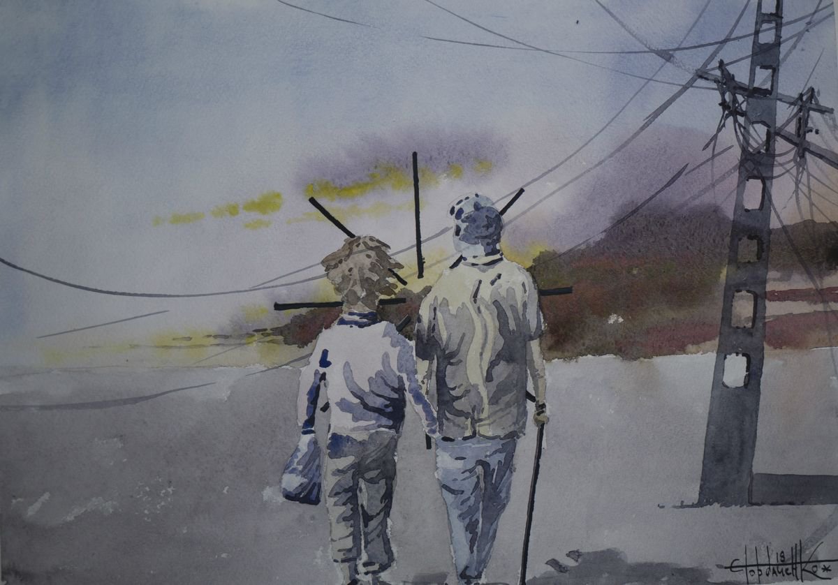 Photorealistic Landscape Watercolour By Eugene Gorbachenko, 17 X 12, Loading #2, Original Artwork