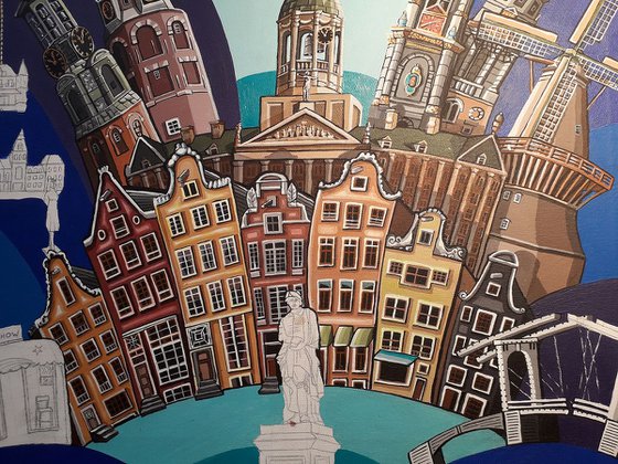 Amsterdam Landmarks (Blue)