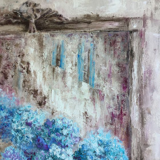 The Blue Shutters  Impressionist Flowers / Still Life