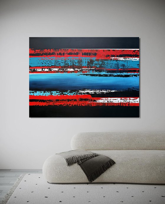 Red Sky Blue accent on black