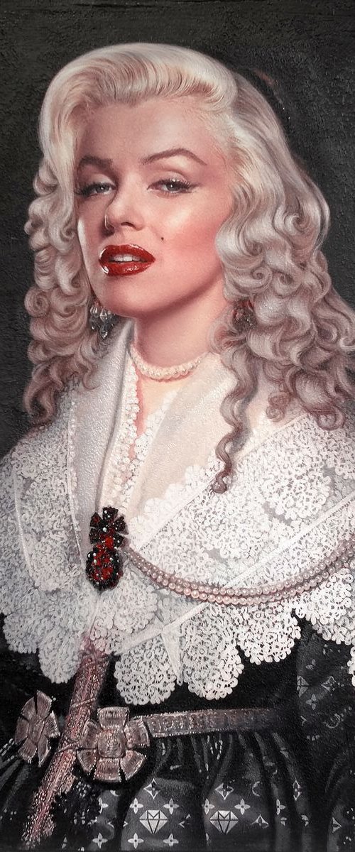Marilyn Monroe versus Aegje Hasselaer (orignal Michiel Jansz van Mierevelt 1640) by Karin Vermeer