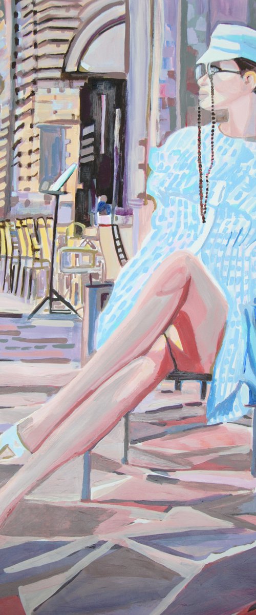 Girl in blue  / 100 x 70 cm by Alexandra Djokic