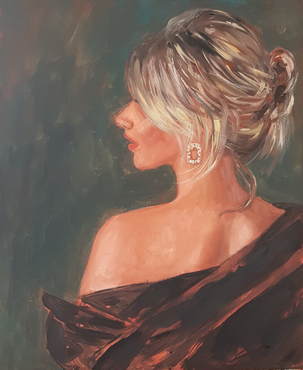 Impressionistic Portrait Oil Painting By Els Driesen, 10 X 12, Hope, Original Artwork