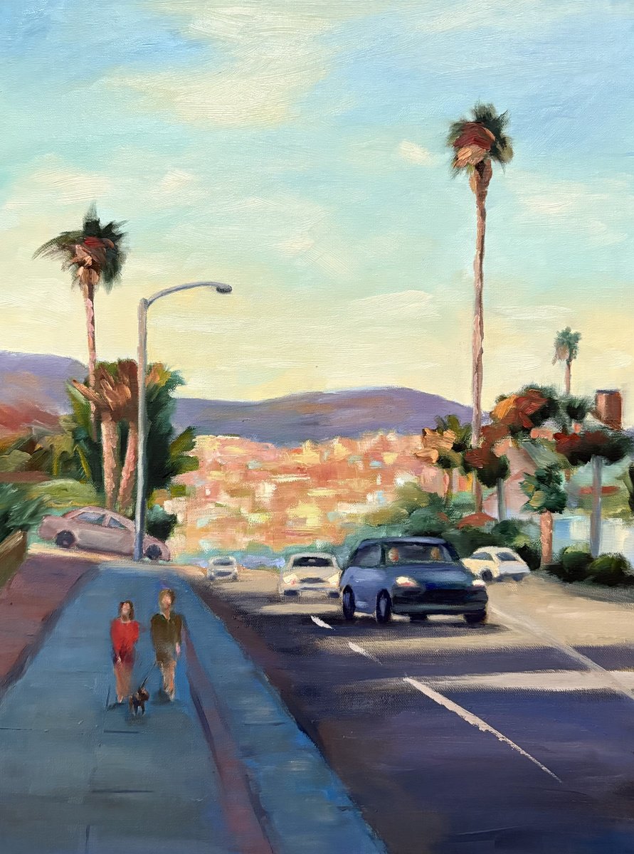 Impressionistic Cityscapes Oil Painting By Grace Diehl, 12 X 16, Streets Of Laguna, Original Artwork