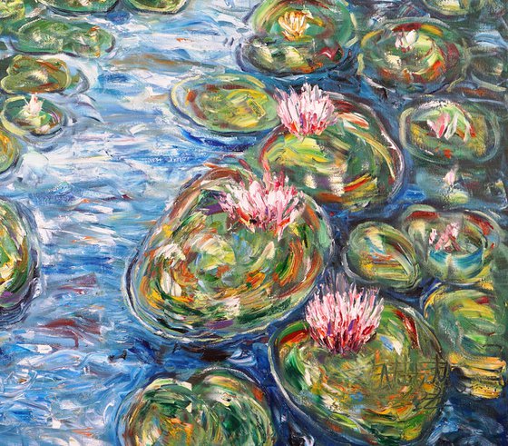 Magical Water Lilies M 1 / Oil