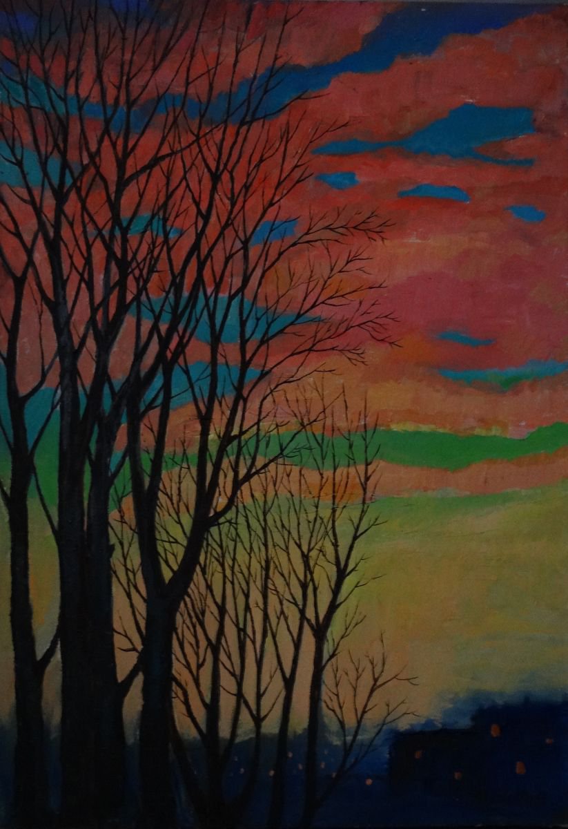 Sunset In Chervonograd By Fosco Culto, 18 X 26, Artwork For Sale On Artfinder