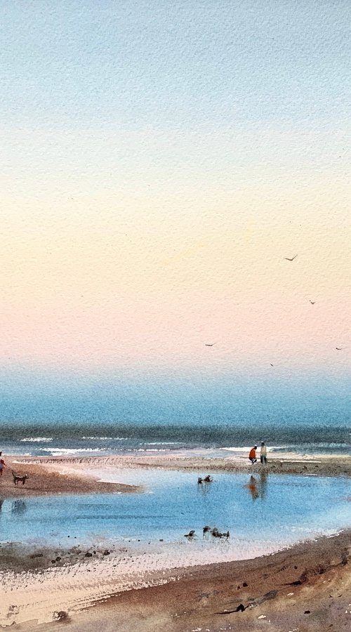 Walking on the beach by Eugenia Gorbacheva