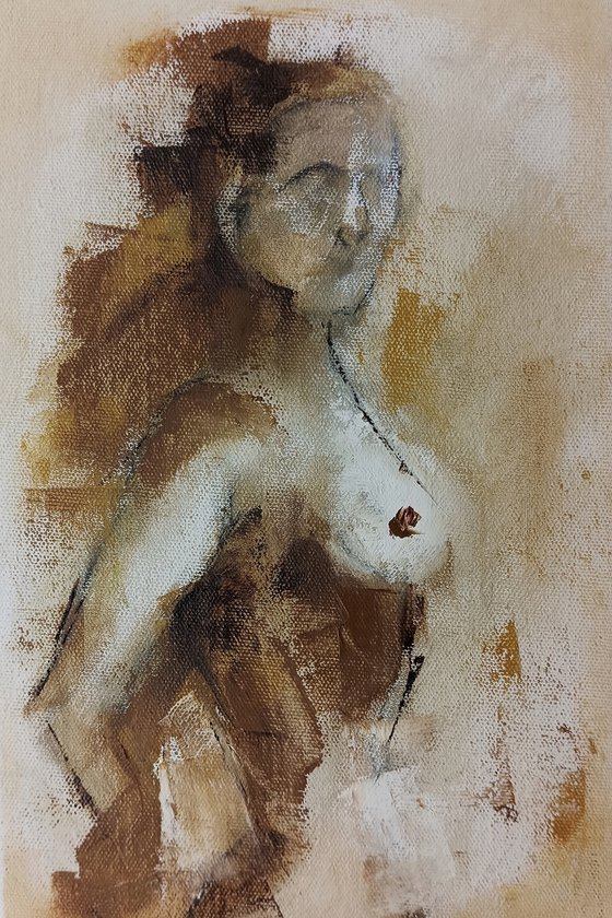 Stady ow naked woman 2. Oil on canvas