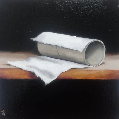 Loo roll  last sheet still life by Jane Palmer Art