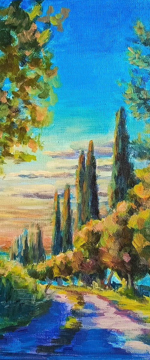 Impressionistic landscape Road of sun by Anastasia Art Line