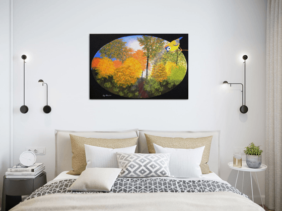 Path to Wisdom - large colorful autumn surreal landscape: home, office gift idea