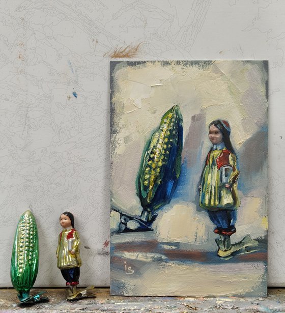 Uzbek Girl and The Ear of corn