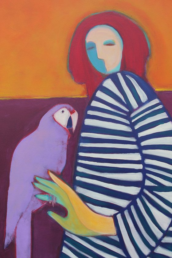 Girl with a parrot.