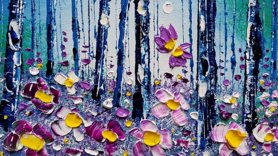 "Misty Woods & Violet Flowers in Love"