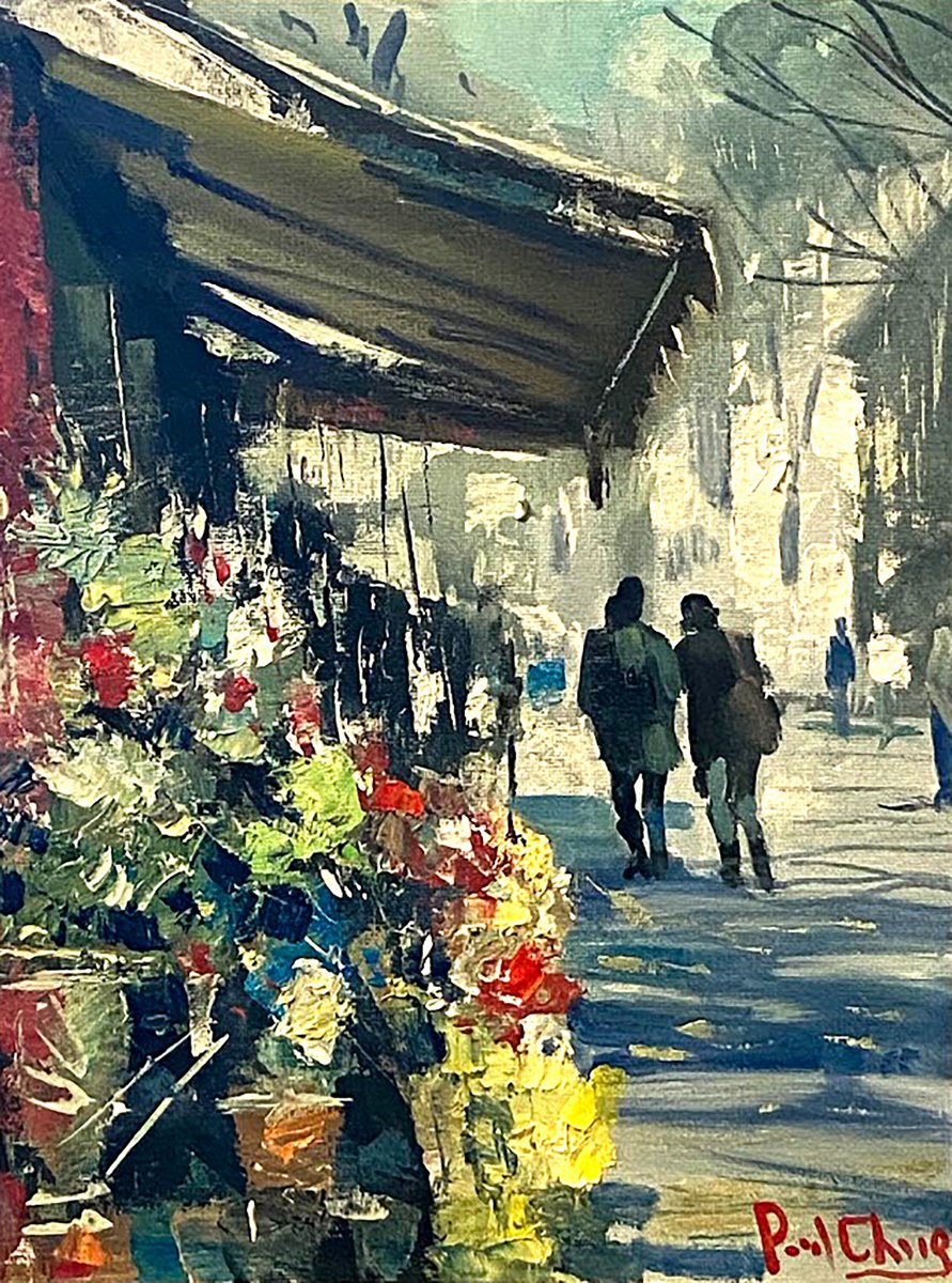 Impressionistic Cityscapes Oil Painting By Paul Cheng, 9 X 12", The City Of Warm Light, Original Artwork