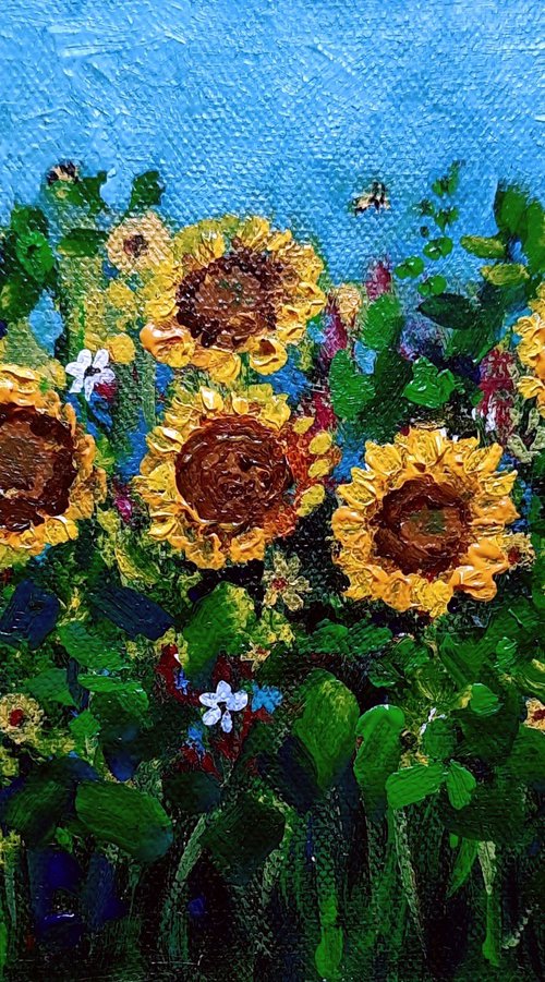 Sunflowers Inspired by Van Gogh by Asha Shenoy